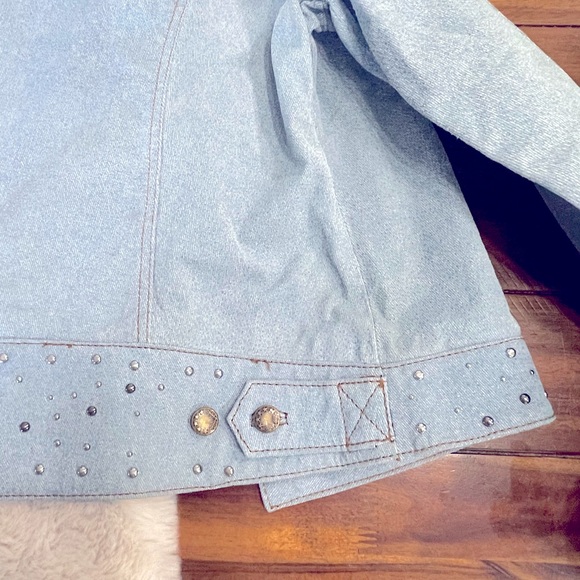 STUDDED BIKERS DREAM APPAREL DENIM Metal Hardware 100% LEATHER MOTORCYCLE JACKET - Picture 8 of 14